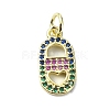 Brass Micro Pave Colorful Cubic Zirconia Pendant KK-H475-02G-1