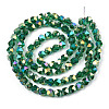Electroplate Transparent Glass Beads Strands EGLA-T019-06F-3