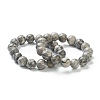 Natural Map Stone Beaded Stretch Bracelets BJEW-A117-E-08-1