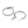 Non-Tarnish Ring 304 Stainless Steel Hoop Earrings for Women Men EJEW-B049-02A-P-2
