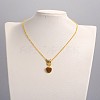 Valentine's Day Heart Electroplate Natural Druzy Crystal Lariat Necklaces NJEW-JN01143-5