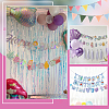 1 Bag Fish Scales Pattern Paper Word Happy Birthday Hanging Streamer DIY-NB0015-16-5