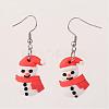 Christmas Snowman Earrings EJEW-JE02126-02-1