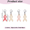 60Pcs 2 Colors Awareness Ribbon Shape Alloy Enamel Pendant Decoration HJEW-HY00036-2