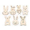 7Pcs Wood Pendants WOOD-G028-09-1