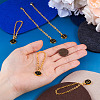 5Pcs 5 Style Flat Round with Letter Alloy Enamel Wine Glass Charms HJEW-TA0001-18-5