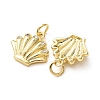Brass Micro Pave Clear Cubic Zirconia Charms CU-E003-18G-02-2