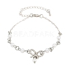 Alloy Micro Pave Clear Cubic Zirconia Bowknot Link Bracelets for Women AL-CBA3C8B-07A-P-2