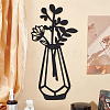 Iron Wall Art Vase Flowers AJEW-WH0263-16-5