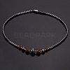 Round Synthetic Non-magnetic Hematite & Red Stone Graduated Beaded Necklaces with Magnetic Clasps FS-WG3B67F-01-3