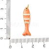 Brass with Enamel Pendants KK-CBA2F11-03G-01-3