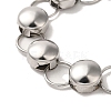 304 Stainless Steel Flat Round Link Chain Bracelet BJEW-Q776-02D-01-2