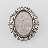 Vintage Alloy Brooch Cabochon Bezel Settings PALLOY-O038-30AS-2
