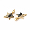 Rack Plating Brass Micro Pave  Cubic Zirconia Pendants KK-B068-22G-3