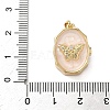 Oval with Butterfly Brass Enamel Locket Pendants KK-P334-18G-02-3