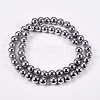Electroplate Non-magnetic Synthetic Hematite Beads Strands X-G-J169A-8mm-02-2