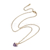 Heart Natural Mixed Gemstone Pendant Necklace NJEW-JN04486-5