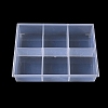 6 Grids Transparent Plastic Jewelry Trays CON-K002-02A-1