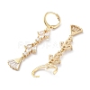 Fan Rack Plating Golden Brass Dangle Leverback Earrings EJEW-A030-04G-02-2