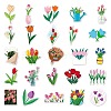 50Pcs Tulip Pattern Waterproof PVC Plastic Scrapbook Stickers STIC-PW0001-365-4