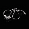 Rhodium Plated 925 Sterling Silver Leverback Earring Findings STER-I017-092B-P-5