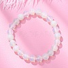 Opalite Beaded Stretch Bracelets X-BJEW-F203-01-1