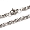304 Stainless Steel Rope Chain Necklaces and Bracelets Jewelry Sets SJEW-L410-03P-1