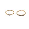2Pcs Alloy with Rhinestone Cuff Rings FS-WGCB7EB-01-3
