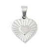 304 Stainless Steel Heart Pendants STAS-R162-01P-04-1