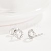 Brass Micro Pave Cubic Zirconia Stud Earrings EJEW-BB35373-P-3