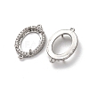 Oval Brass Micro Pave Clear Cubic Zirconia Connector Cabochons Settings KK-NH0007-03P-2