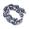 Handmade Blue and White Porcelain Beads Strands PORC-I027-13B-2