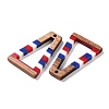Independence Day Opaque Striped Resin & Walnut Wood Pendants RESI-U010-02K-2