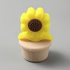 Sunflower Silicone Beads SIL-WH0008-40B-1