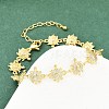 Brass Micro Pave Clear Cubic Zirconia Link Chain Bracelets for Women BJEW-A090-11B-G-1