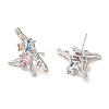 Colorful Cubic Zirconia Butterfly Stud Earrings EJEW-H092-04P-2