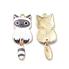 Light Gold Rack Plating Alloy Enamel Pendants ENAM-G210-01LG-03-1