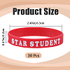 Word Star Student Silicone Cord Bracelet Wristband BJEW-WH0018-49A-2
