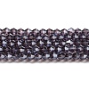 Transparent Electroplate Glass Beads Strands GLAA-F029-3mm-C04-1
