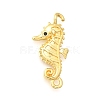 Brass Micro Pave Black Cubic Zirconia Sea Animals Connector Charms KK-C121-03G-1