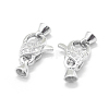Rhodium Plated 925 Sterling Silver Lobster Claw Clasps STER-L055-063P-1