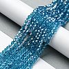 Transparent Electroplate Glass Beads Strands GLAA-F029-4mm-C01-4