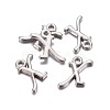 Platinum Plated Alloy Letter Pendants PALLOY-J718-01P-X-2