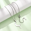 304 Stainless Steel Melting Moon Pendant Cable Chain Necklaces for Men Women NJEW-K308-01C-P-1