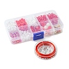 DIY Round Acrylic & Glass Beads Bracelets Jewelry Kits DIY-FS0006-29D-2