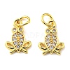 Rack Plating Brass Micro Pave Cubic Zirconia Charms KK-D036-05G-2