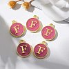 Golden Plated Alloy Enamel Charms X-ENAM-S118-08F-5