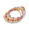 Natural & Synthetic Mixed Gemstone Beaded Bracelets Sets BJEW-JB06518-3