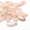 Horse Eye Natural Rose Quartz Pendants G-Q363-17-1