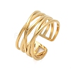 304 Stainless Steel Multilayer Open Cuff Rings RJEW-Z077-01G-04-4